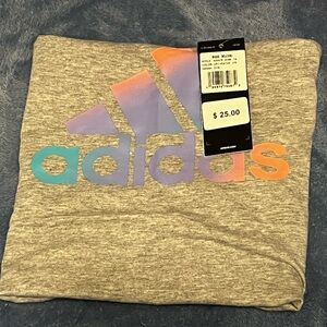 Kids XL Adidas Heather Gray Tank with Vibrant Logo